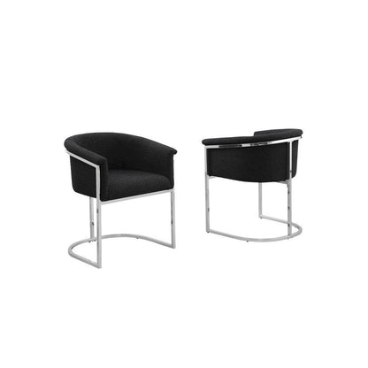 Best Quality teddy Boucle in black side chair - Set of 2