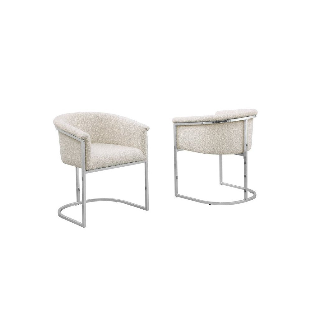 Best Quality teddy Boucle in cream side chair - Set of 2