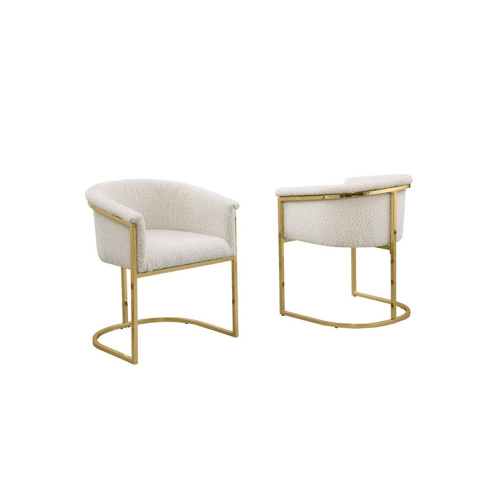Best Quality teddy Boucle in cream side chair - Set of 2
