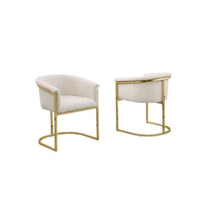 Best Quality teddy Boucle in cream side chair - Set of 2