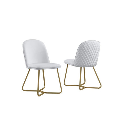 White faux leather side chairs (SET OF 2)