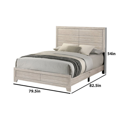 3pc Eastern King Panel Bedroom Set Rustic Gray Oak color