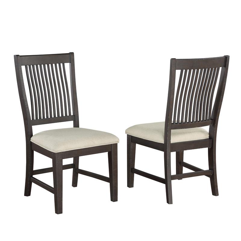 6 piece dining set with 4 beige linen side chairs and single side bench