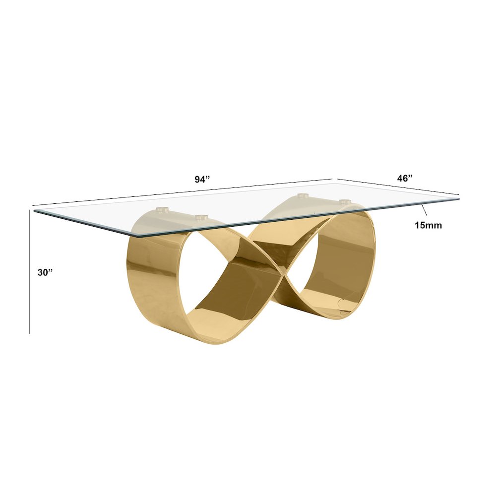 9Pc Tempered Glass Dining Set With 8 Dark Gray Boucle Side Chairs And Gold Base