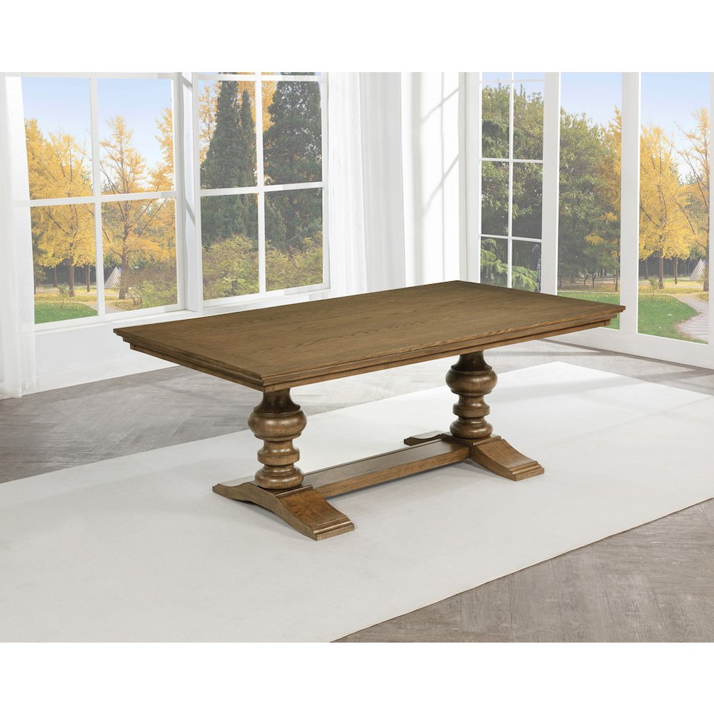 Dinging Set With 6 Dark Grey Side Chairs And One 72" Wood Dining Table