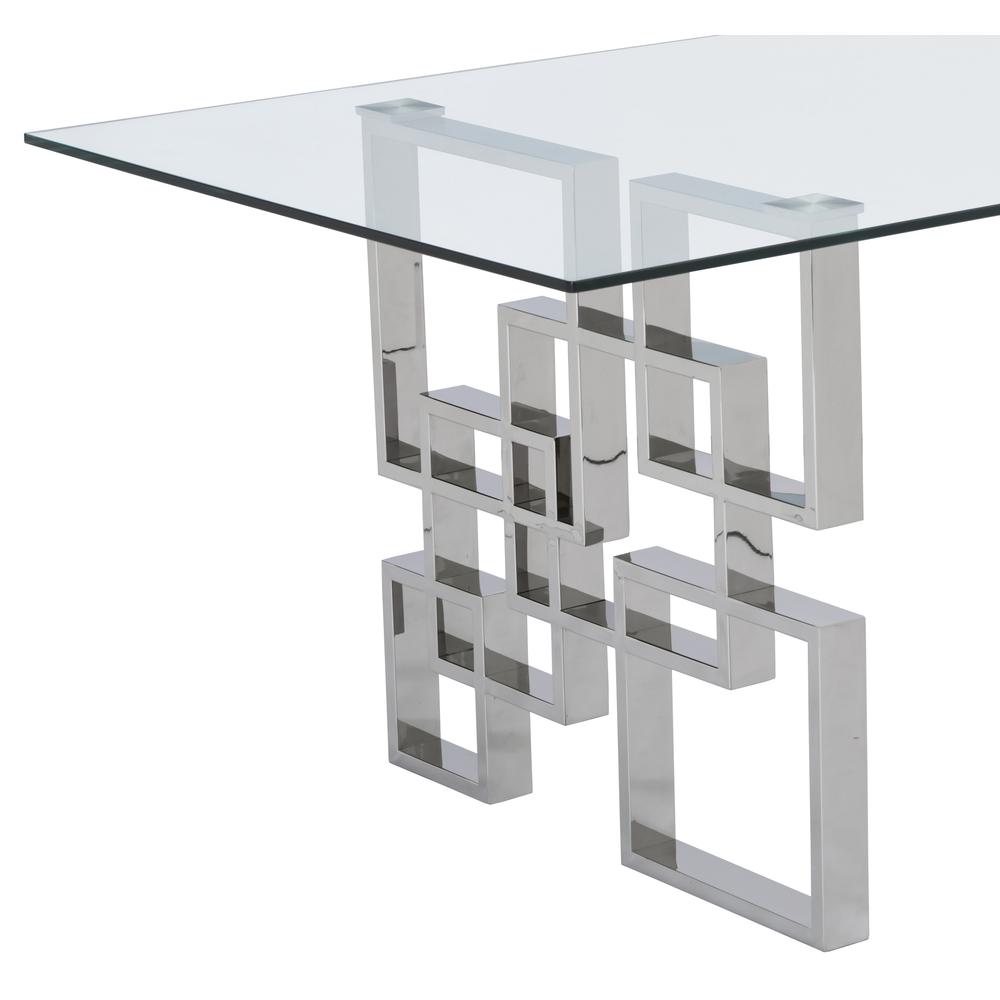 Stainless Steel 7 Piece Dining Set, Dark Grey Velvet 578