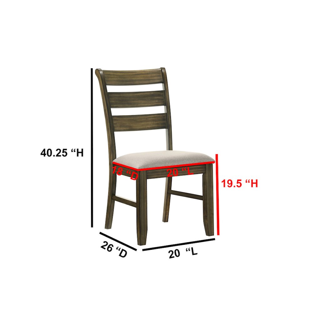 7pc wood dining set with ladderback side chairs