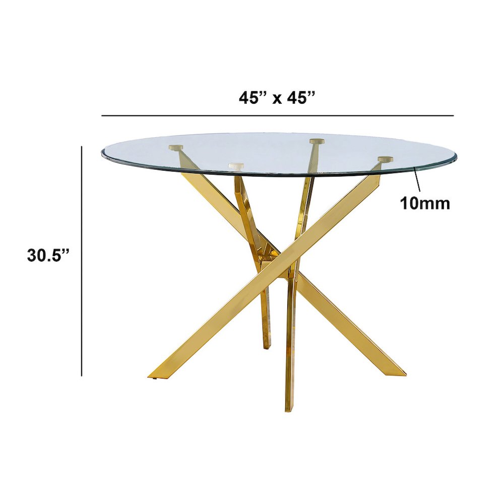 5Pc Round Tempered Glass Dining Table With 4 Dark Gray Side Chairs