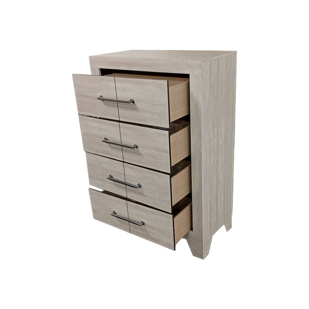 5pc Queen Panel Bedroom Set Rustic Gray Oak color