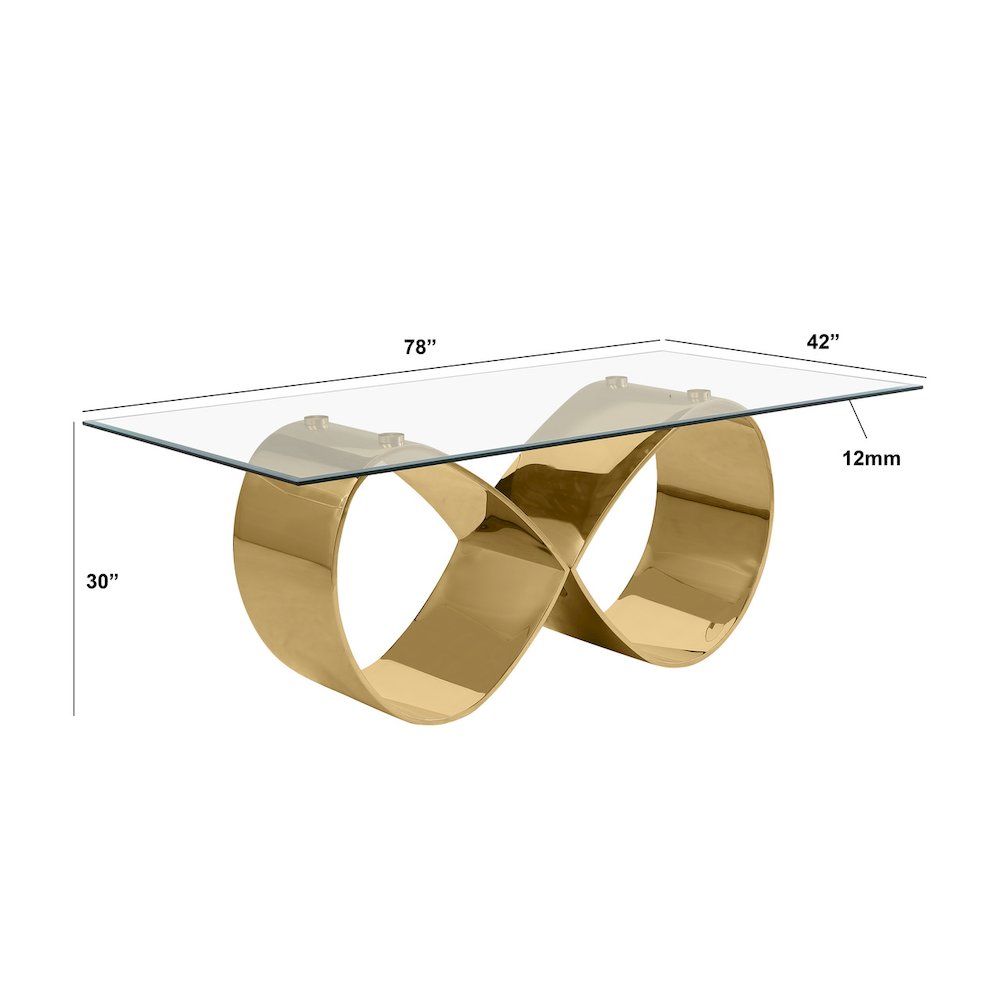 7Pc Tempered Glass Dining Set With 6 Cream Boucle Side Chairs And A Gold Base
