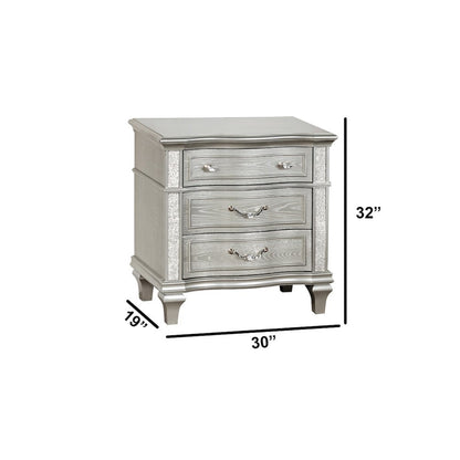 5 Piece Silver Queen Panel Bedroom Set ( Qb+Dresser+Mirror+2Nightstand)