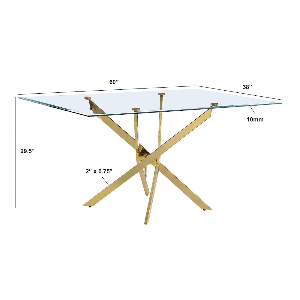 7Pc Rectangle Glass Dining Table With 6 Beige Side Chairs