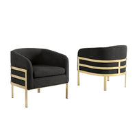 Single Teddy Fabric Black Barrel Chair