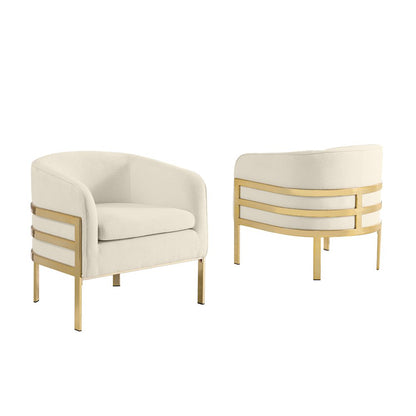 Single Teddy Fabric Cream Barrel Chair