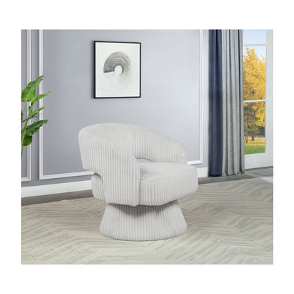 Light Gray Velvet Swivel Accent Barrel Chair