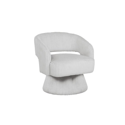 Light Gray Velvet Swivel Accent Barrel Chair