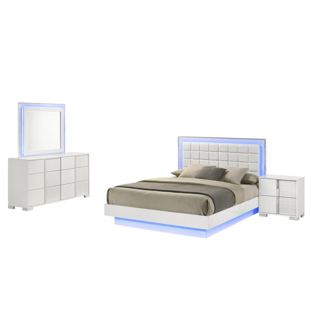 4 piece futuristic bedroom set, Queen size (platform) bed