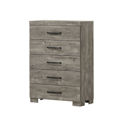 Modern 5-Drawer Chest In Antique Gray Color