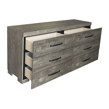 Modern 6-Drawer Dresser In Antique Gray Color