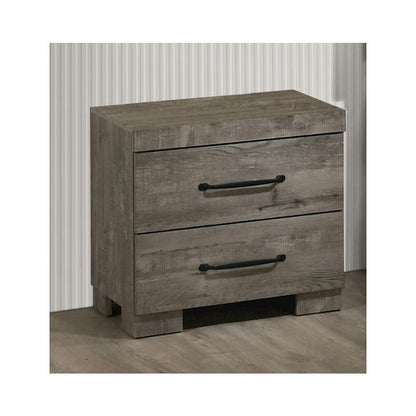 Modern 2-Drawer Nightstand In Antique Gray Color