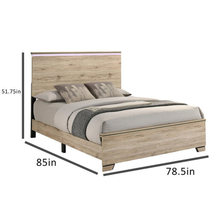 Eastern King Panel Bed  Light Oak