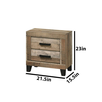 6pc Eastern King Panel Bedroom Set Weathered Brown Pine color