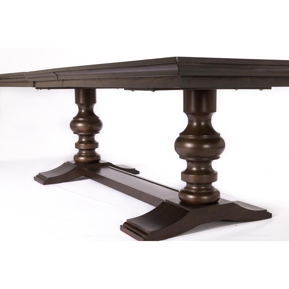 80"-100" Extension Dining Table w/Center 20-Inch Leaf, Cappuccino Color