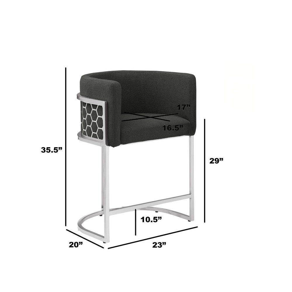 Black With Silver Barstool, Set Of One