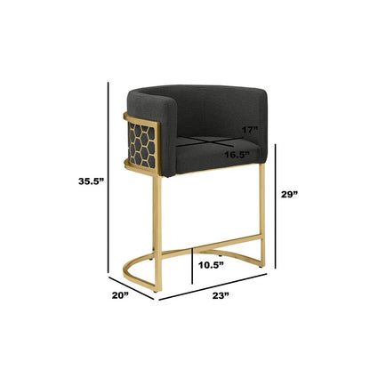 Black With Gold Barstool, Set Of One