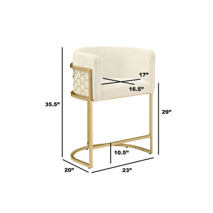 Cream With Gold Barstool, Set Of One