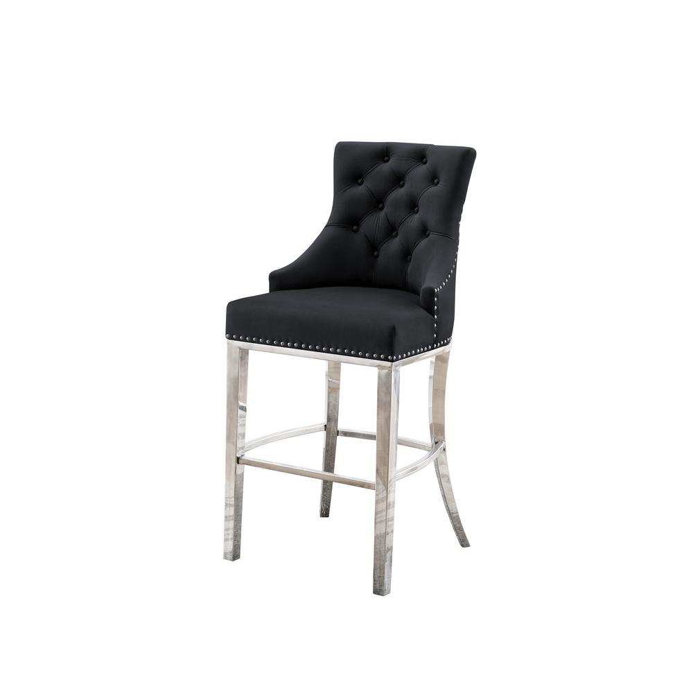 24" upholstered counter height chairs, stainless steel base (SET OF 2)