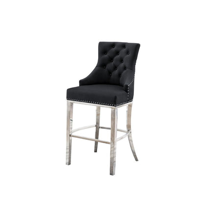 24" upholstered counter height chairs, stainless steel base (SET OF 2)