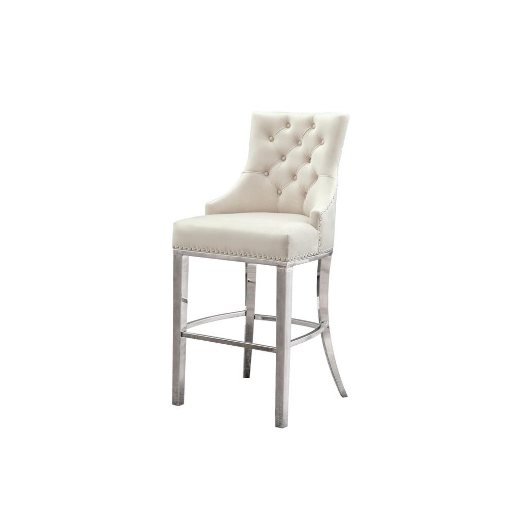 24" upholstered counter height chairs, stainless steel base (SET OF 2)