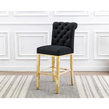 24" upholstered counter height chairs, stainless steel base (SET OF 2)