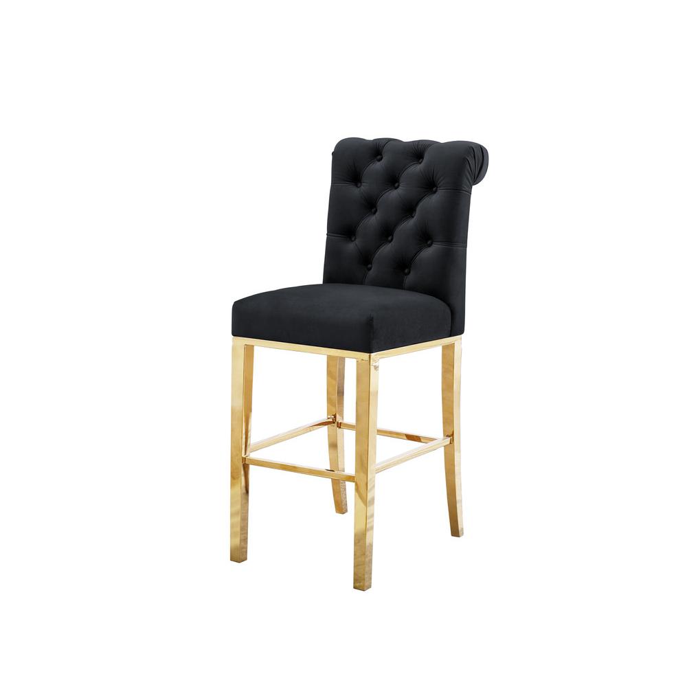24" upholstered counter height chairs, stainless steel base (SET OF 2)