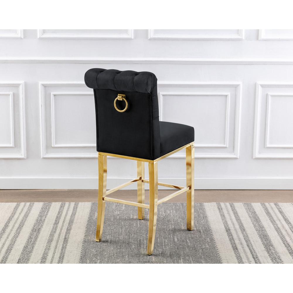 24" upholstered counter height chairs, stainless steel base (SET OF 2)