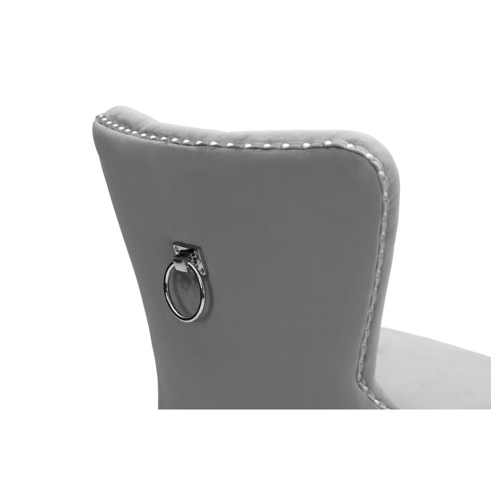 29" Tufted Velvet Upholstered Bar stool in Weathered Grey, Set of 2