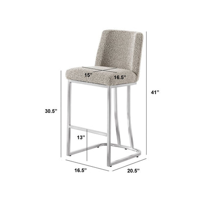 Gray With Silver Base Barstools, Set Of 2
