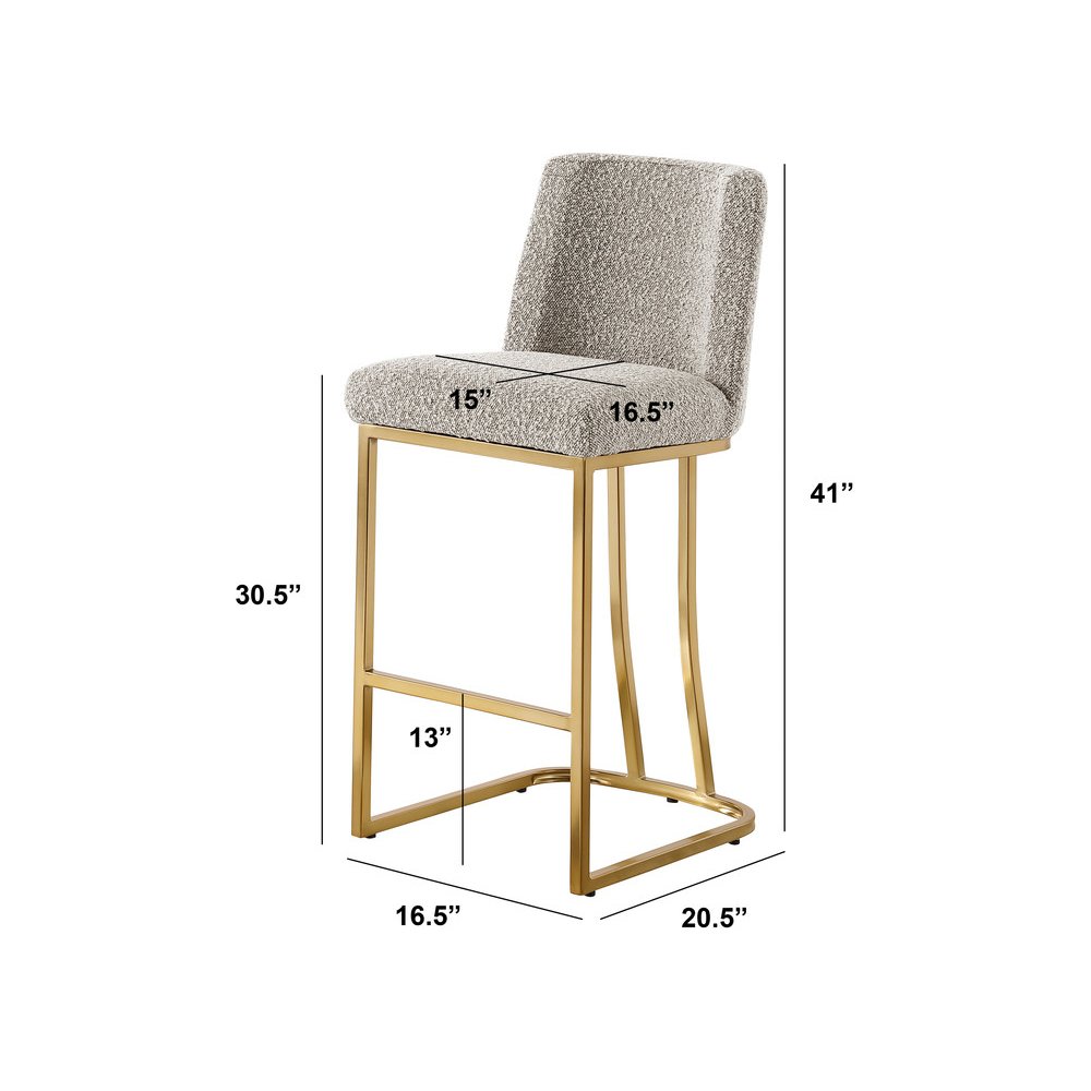 Gray With Gold Base Barstools, Set Of 2