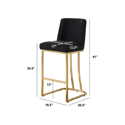 Black With Gold Base Barstools, Set Of 2