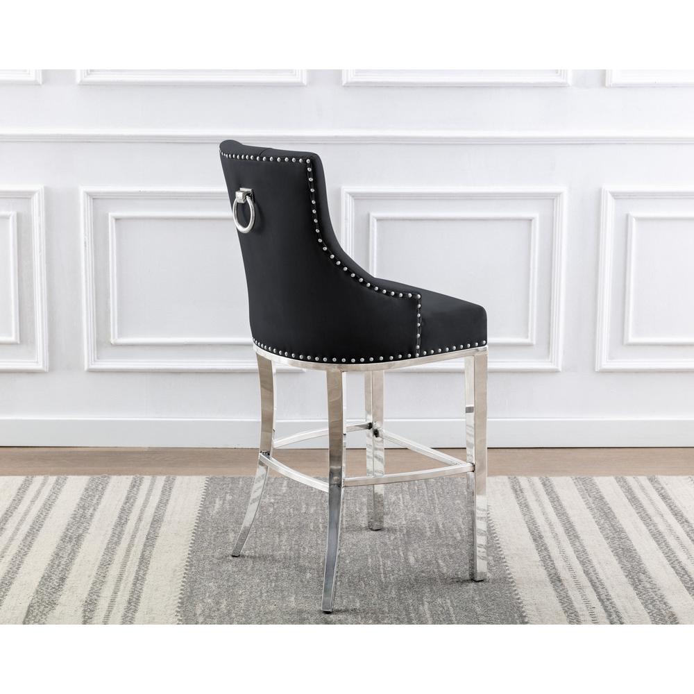 24" upholstered counter height chairs, stainless steel base (SET OF 2)