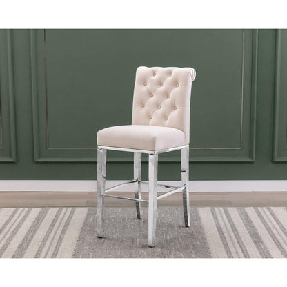 24" upholstered counter height chairs, stainless steel base (SET OF 2)