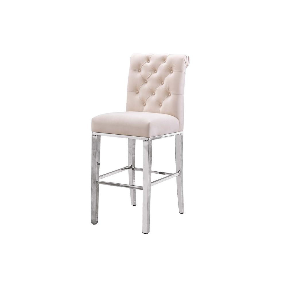 24" upholstered counter height chairs, stainless steel base (SET OF 2)
