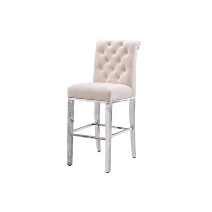 24" upholstered counter height chairs, stainless steel base (SET OF 2)