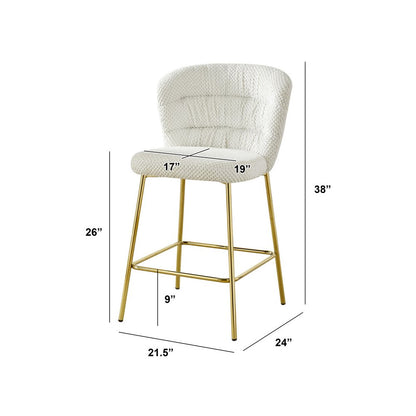 Cream With Gold Base Counter-Height Chairs, Set Of 2