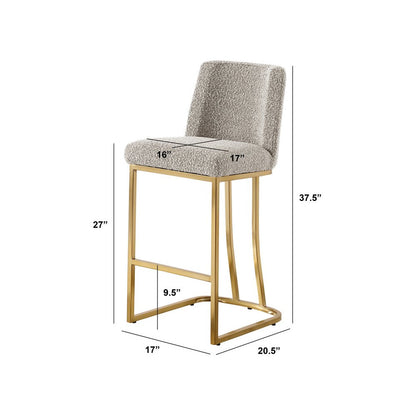 Gray With Gold Base Counter-Height Chairs, Set Of 2