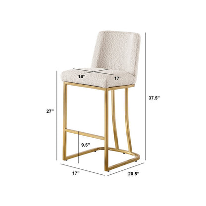 Cream With Gold Base Counter-Height Chairs, Set Of 2