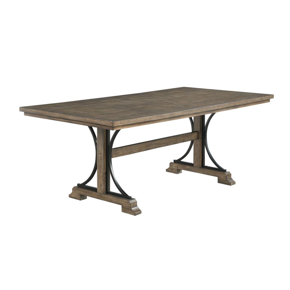 5 piece dining table set in brown oak color with 4 side chairs