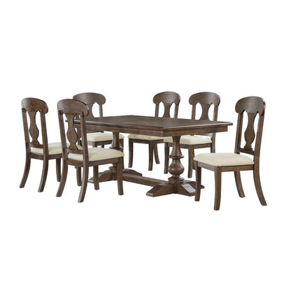 7pc Traditional  style dining set in rustic oak color