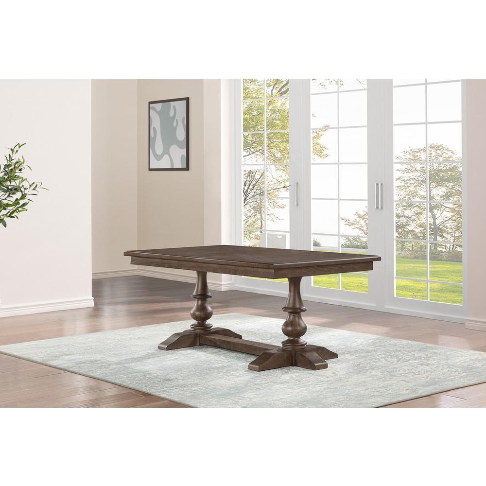 7pc Traditional  style dining set in rustic oak color